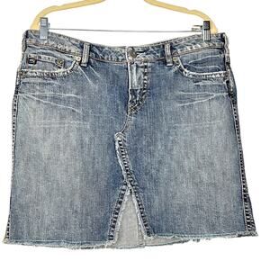SILVER JEANS Skirt 'ANA' Light Wash  Size 34  Retro Boho Y2K Coquette Grunge